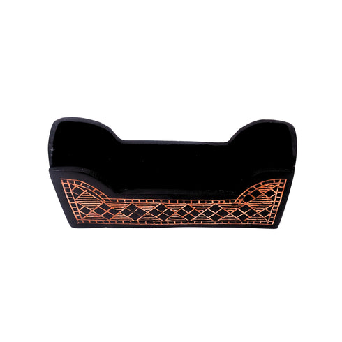 Black Visiting Card Holder - Bidri Art - Copper Inlay Work