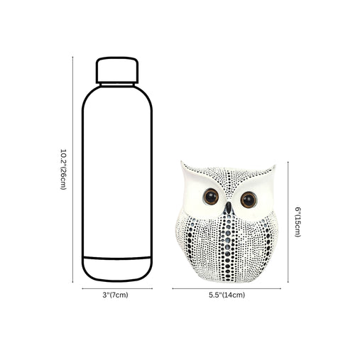 Black and Silver Owl Decorative Statue