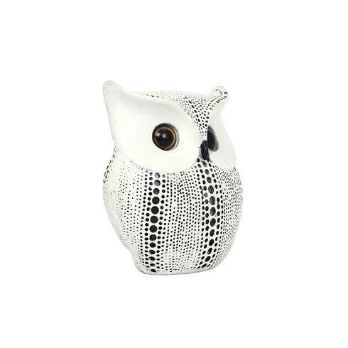 Black and Silver Owl Decorative Statue