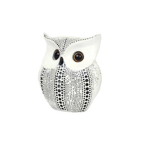 Black and Silver Owl Decorative Statue