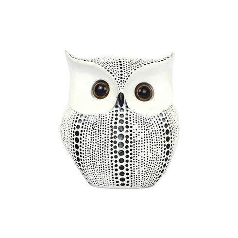 Black and Silver Owl Decorative Statue
