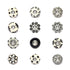Black and White Handcrafted and Hand painted Ceramic Knobs—Round and Melon Shaped—Set of 12—Abstract Design