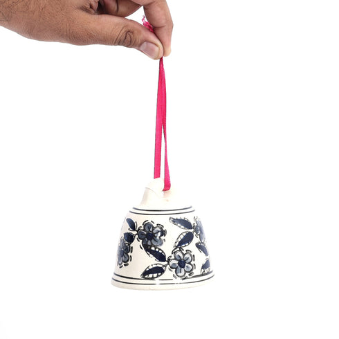 Blossom Ceramic Christmas Bell – Grey