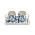 Blue Ceramic Cup set with a tray