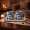 Blue Ceramic Cup set with a tray