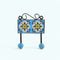 Blue Pottery Decorative Key Holder—Turquoise—2 Hooks