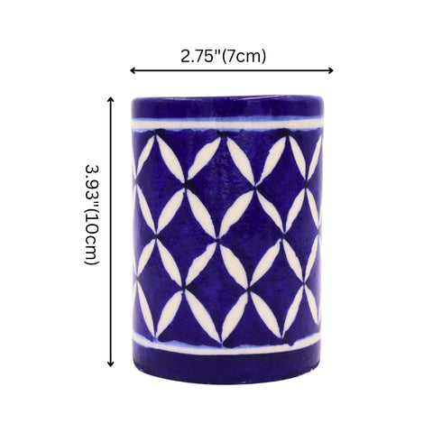 Blue Pottery Blue Color Pen Holder