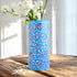 Blue Pottery Decorative Cylindrical Vase—Cyan