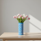 Blue Pottery Decorative Cylindrical Vase—Cyan Blue