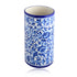 Blue Pottery Decorative Cylindrical Vase—White and Blue