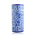 Blue Pottery Decorative Cylindrical Vase—White and Blue