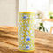 Blue Pottery Decorative Cylindrical Vase—Yellow