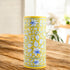 Blue Pottery Decorative Cylindrical Vase—Yellow