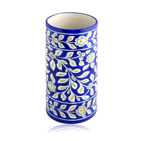Blue Pottery Decorative Cylindrical Vases