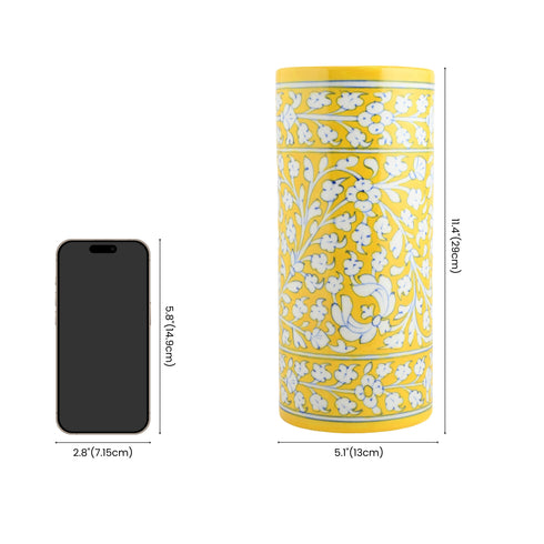 Blue Pottery Decorative Cylindrical Vases