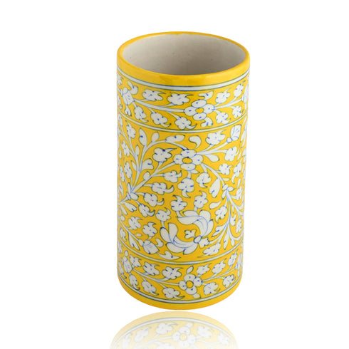 Blue Pottery Decorative Cylindrical Vases