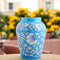 Blue Pottery Decorative Handi Vase—Cyan Blue