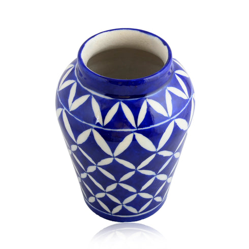 Blue Pottery Decorative Handi Vase—Royal Blue