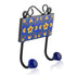 Blue Pottery Decorative Key Holder—Blue—2 Hooks