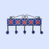 Blue Pottery Decorative Key Holder—Blue—5 Hooks