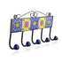 Blue Pottery Decorative Key Holder—Blue & Yellow—5 Hooks