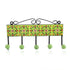 Blue Pottery Decorative Key Holder—Lime Green—5 Hooks