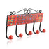 Blue Pottery Decorative Key Holder—Red—5 Hooks