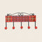 Blue Pottery Decorative Key Holder—Red—5 Hooks