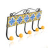 Blue Pottery Decorative Key Holder—Yellow—5 Hooks