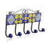 Blue Pottery Decorative Key Holder—Yellow & Blue—5 Hooks