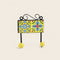 Blue Pottery Decorative Key Holder—Yellow—2 Hooks