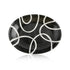 Blue Pottery Decorative Rice Plate—Geometric Pattern—Black & White