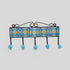 Blue Pottery Decorative Key Holder—Turquoise—5 Hooks