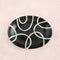 Blue Pottery Decorative Rice Plate—Geometric Pattern—Black & White