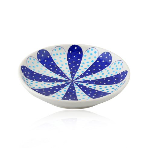 Blue Pottery Dotted Pattern Decorative Plate