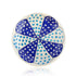 Blue Pottery Dotted Pattern Decorative Plate—White and Blue—6”