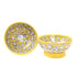 Blue Pottery Floral Bowls—Set of 2—Yellow