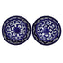Blue Pottery Floral Collection - Elegant 2-Piece Serving Set