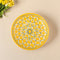Blue Pottery Floral & Lattice Pattern Decorative Plate—Yellow—8”