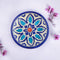 Blue Pottery Floral Pattern Decorative Plate—White & Blue—6”