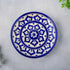 Blue Pottery Floral Pattern Decorative Plate—Cobalt Blue—8”