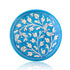 Blue Pottery Floral Pattern Decorative Plate—Cyan Blue—6”