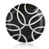 Blue Pottery Geometric Pattern Decorative Plate—Black & White—8”
