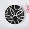 Blue Pottery Geometric Pattern Decorative Plate—Black & White—8”