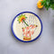 Blue Pottery Hand & Floral Pattern Decorative Plate—Ivory and Blue—6”