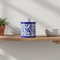 Blue Pottery Jar with Lid - White