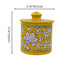 Blue Pottery Jar with Lid - Yellow