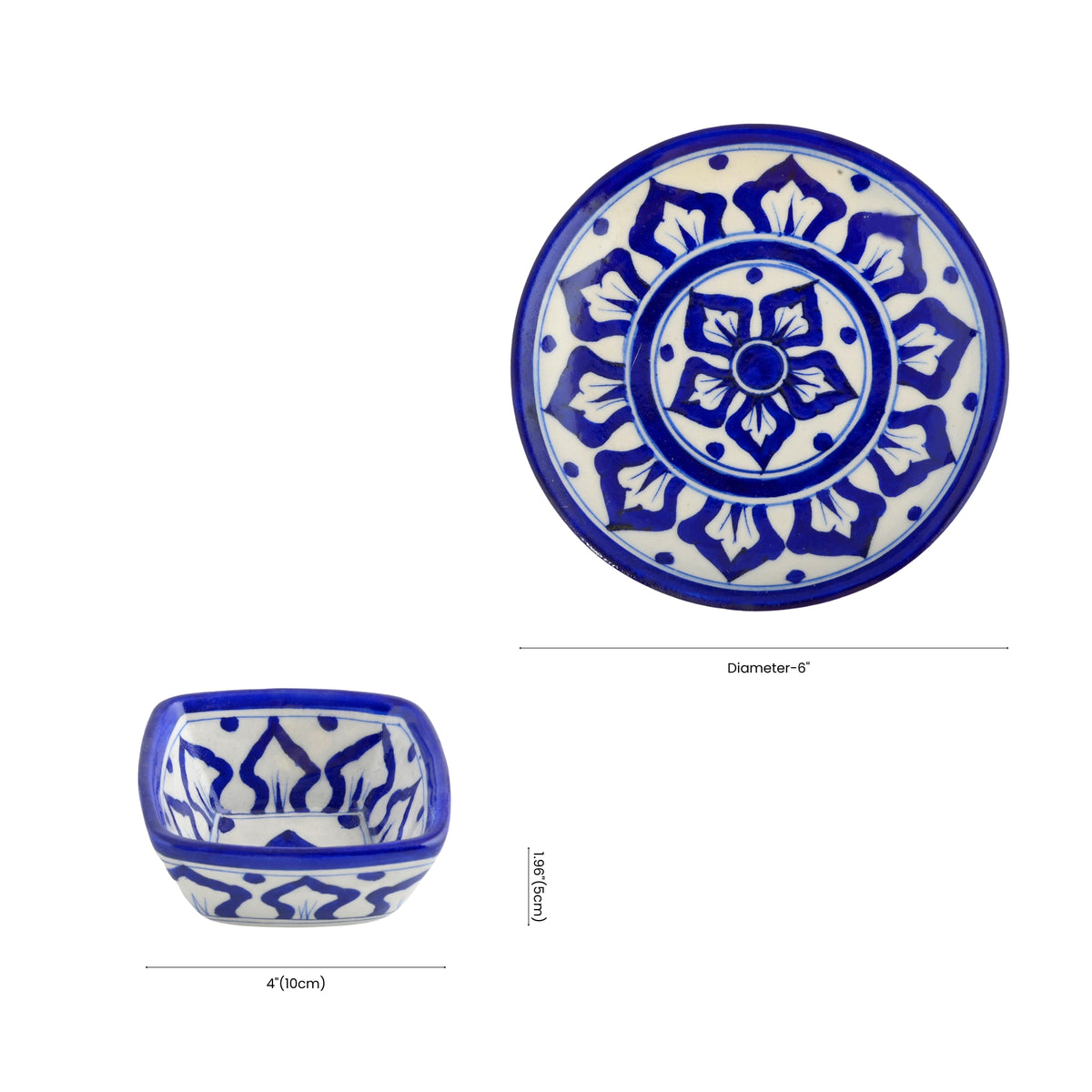 Blue Pottery Mandala Dining Set - Elegant 2-Piece Serving Collection ...
