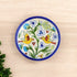 Blue Pottery Nature Inspired Pattern Decorative Plate—Multicoloured—6”