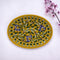 Blue Pottery Oval Plate - Yellow